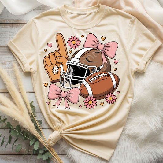 Football w/ Bows DTF Single Print
