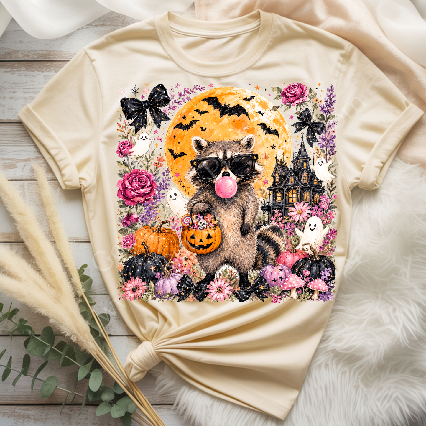 Halloween Raccoon DTF Single Print