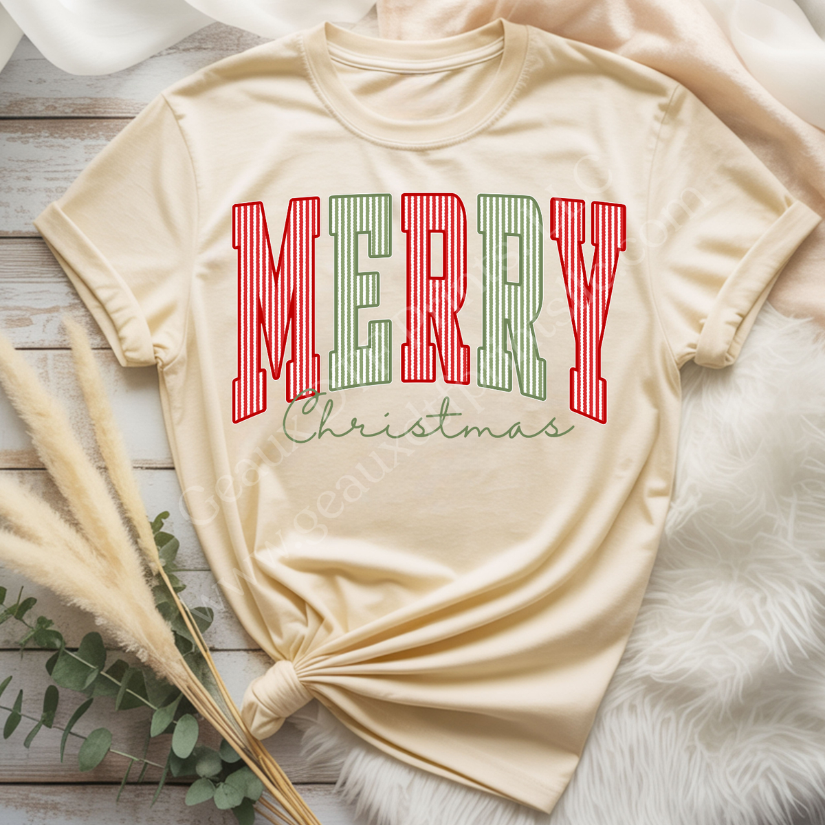 Merry Christmas Green DTF Single Print