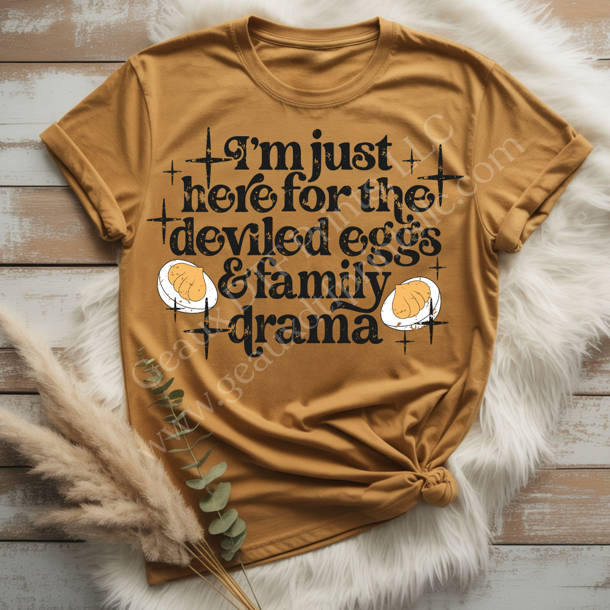 Deviled Eggs & Family Drama Black DTF Single Print