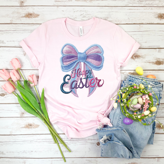 Happy Easter Sewn - Soft Pink Bella Canvas