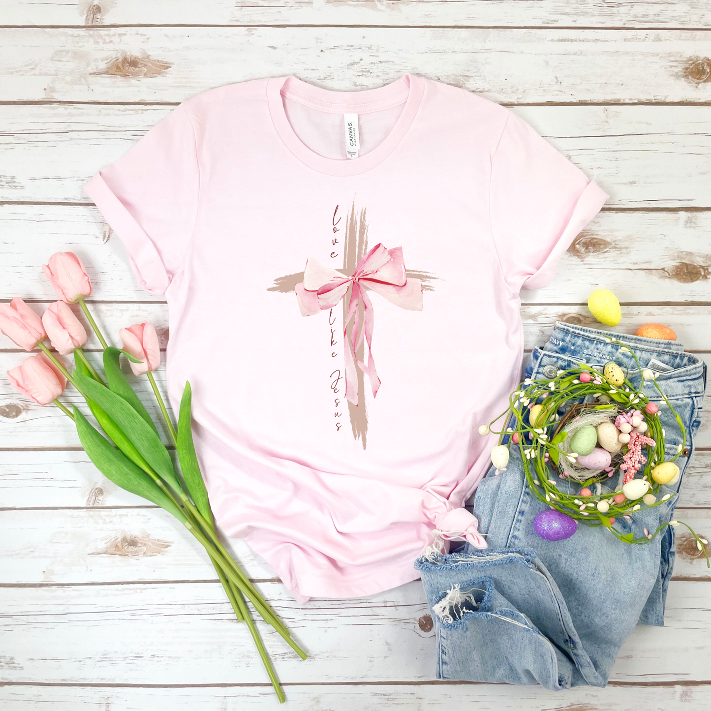 Love Like Jesus - Soft Pink Bella Canvas