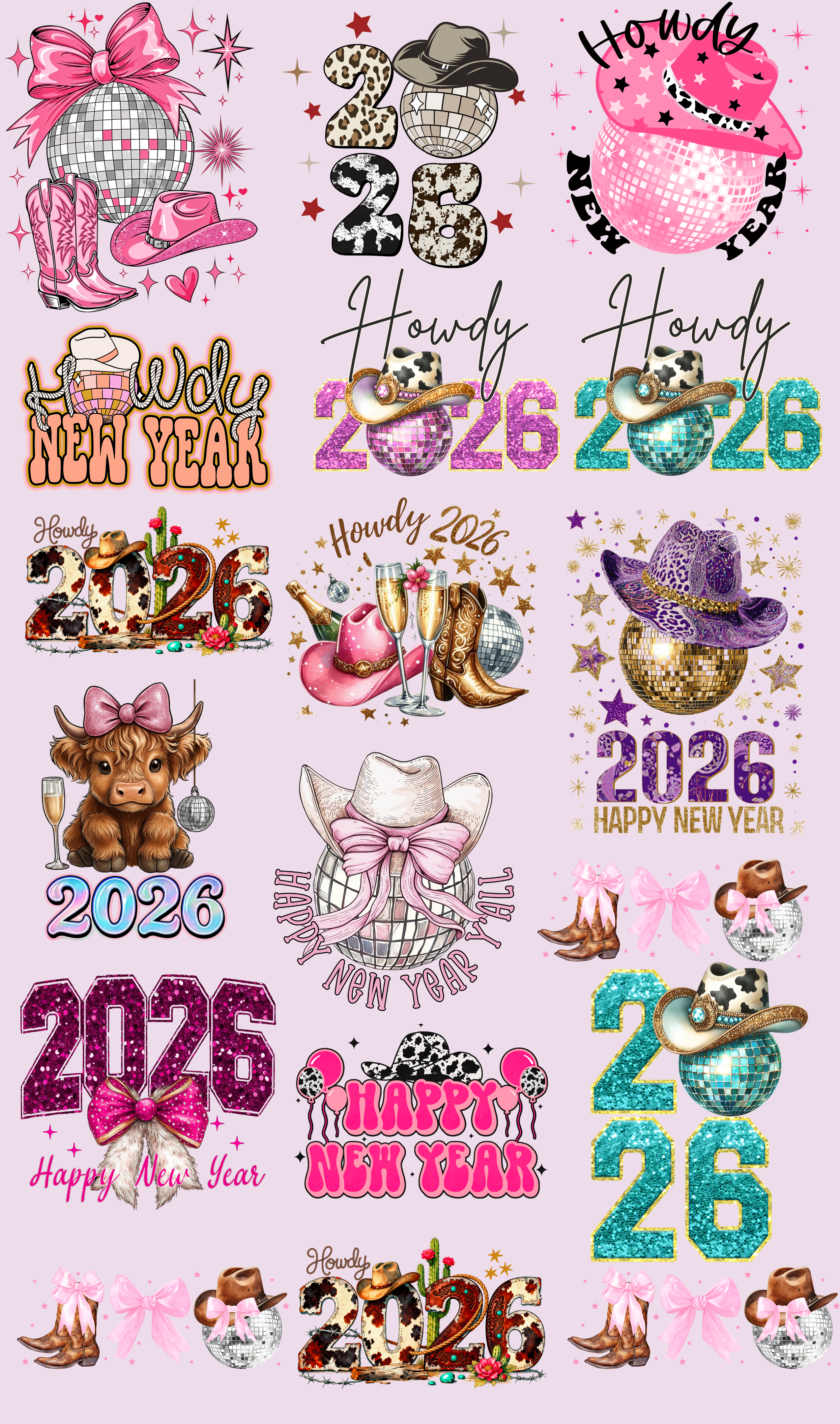 Howdy New Years 2026 Gang Sheet
