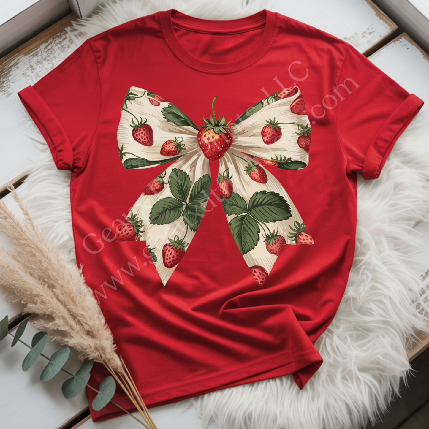 Strawberry Bow DTF Single Print