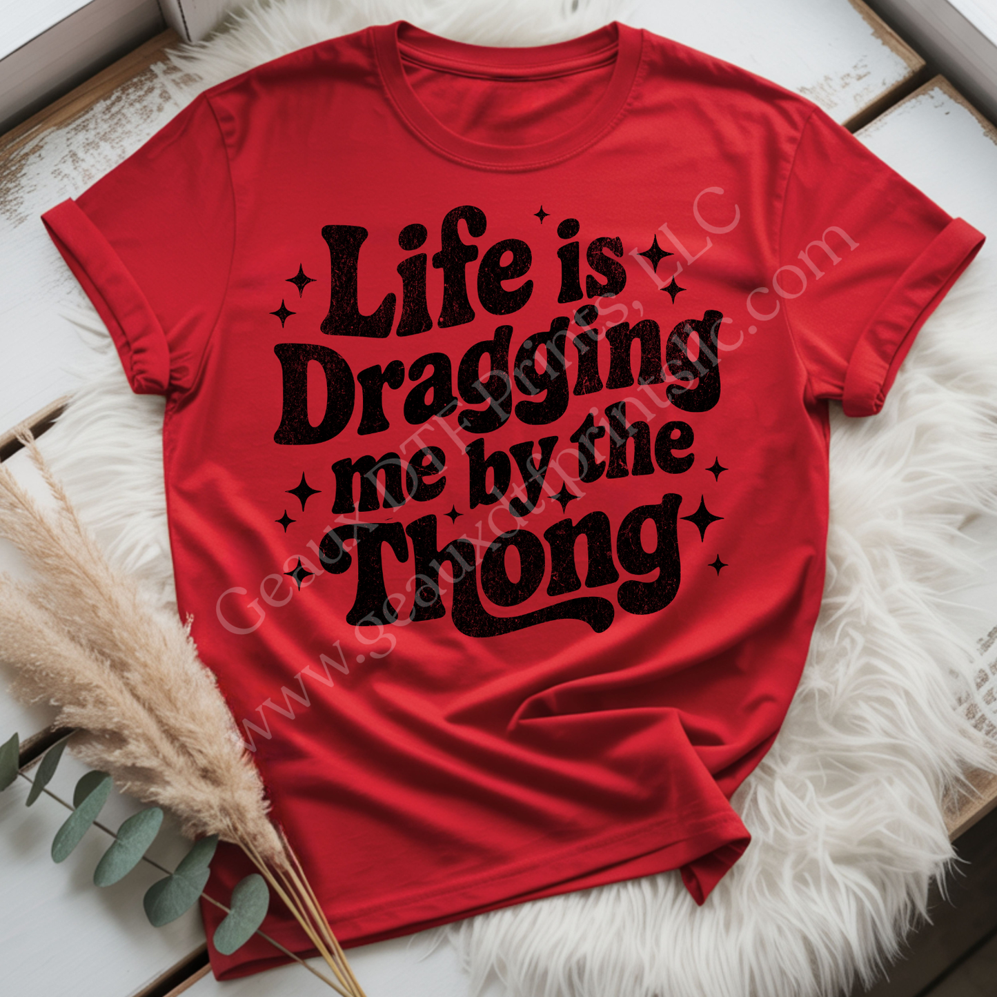Dragging Me Black DTF Single Print