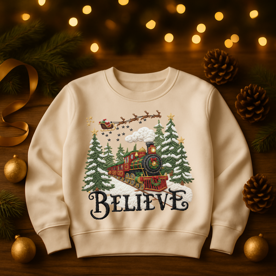 Believe Yarn Christmas DTF Print