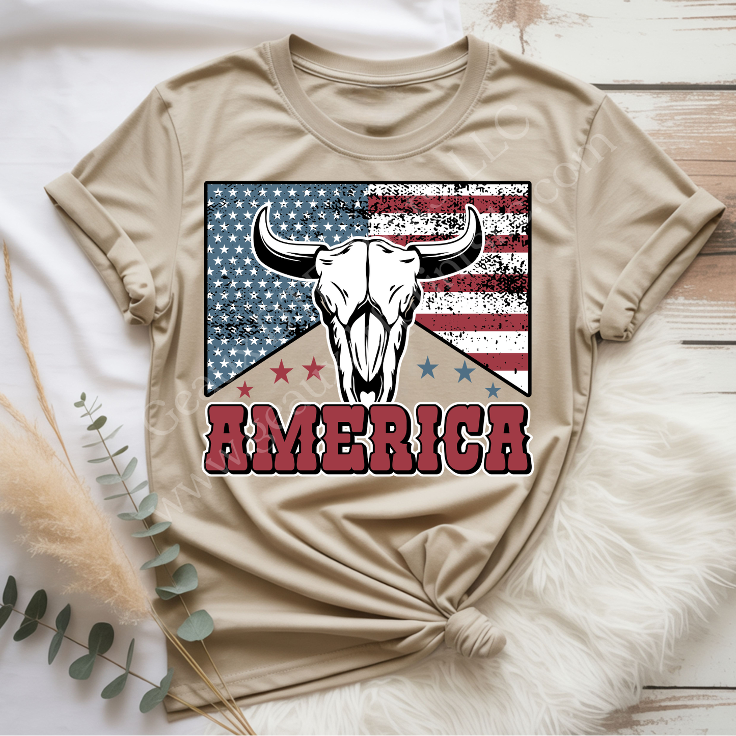 America Distressed DTF Single Print