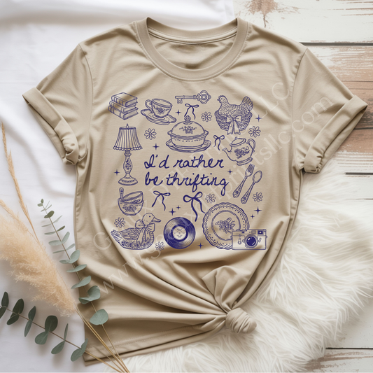 I'd rather be thrifting DTF Single Print