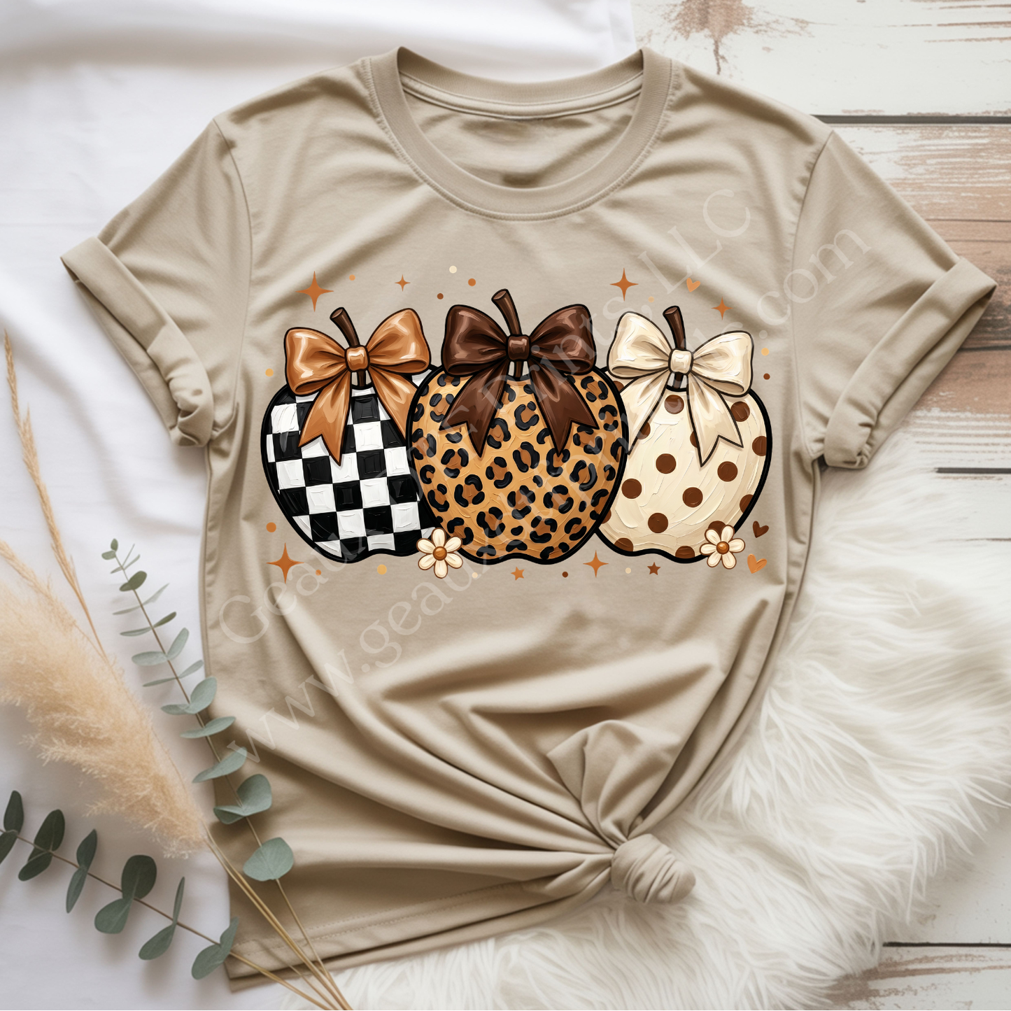 Checkered Apples DTF Single Print