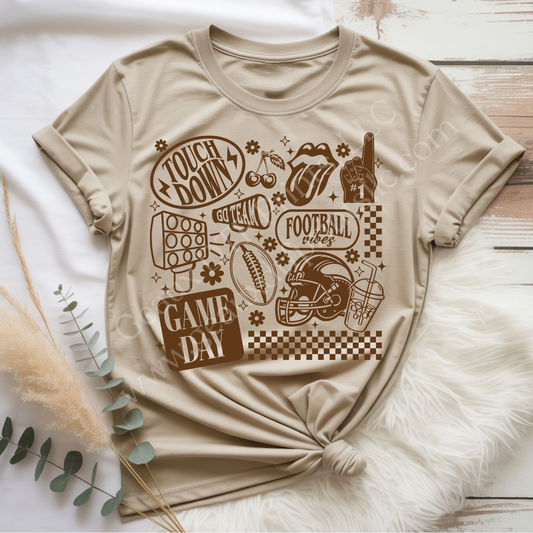 Retro Football DTF Single Print
