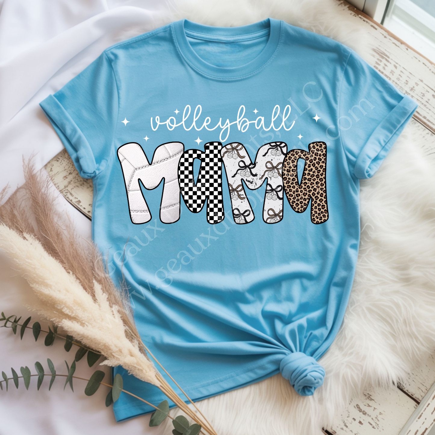 Volleyball Mama White DTF Single Print
