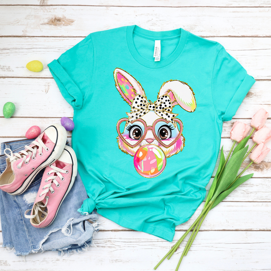 Poppin' Bubbles Bunny - Teal Bella Canvas