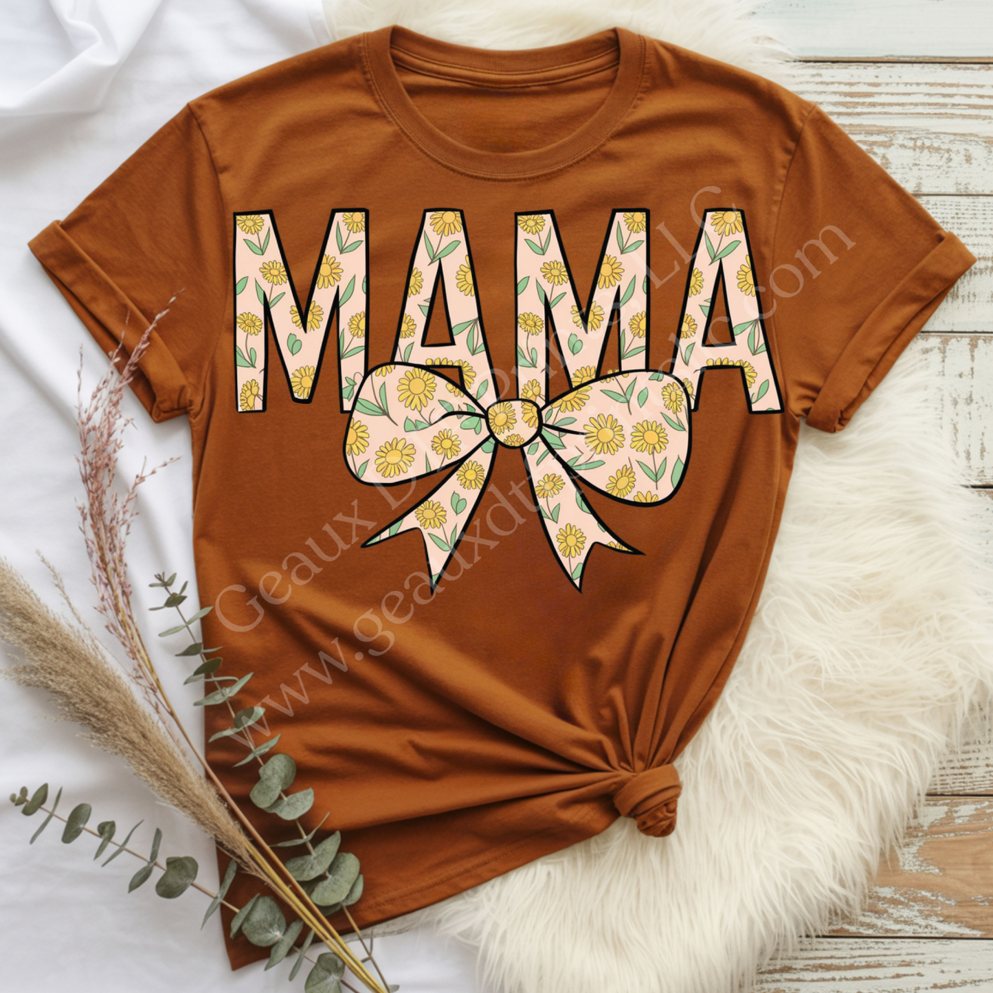 Yellow Floral Mama DTF Single Print