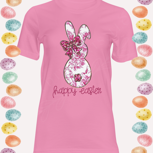 Pink Floral Bunny DTF Single Print