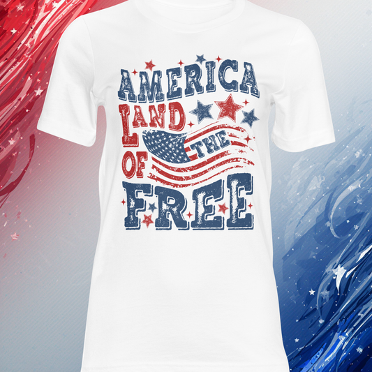 America Land of the Free DTF Single Print