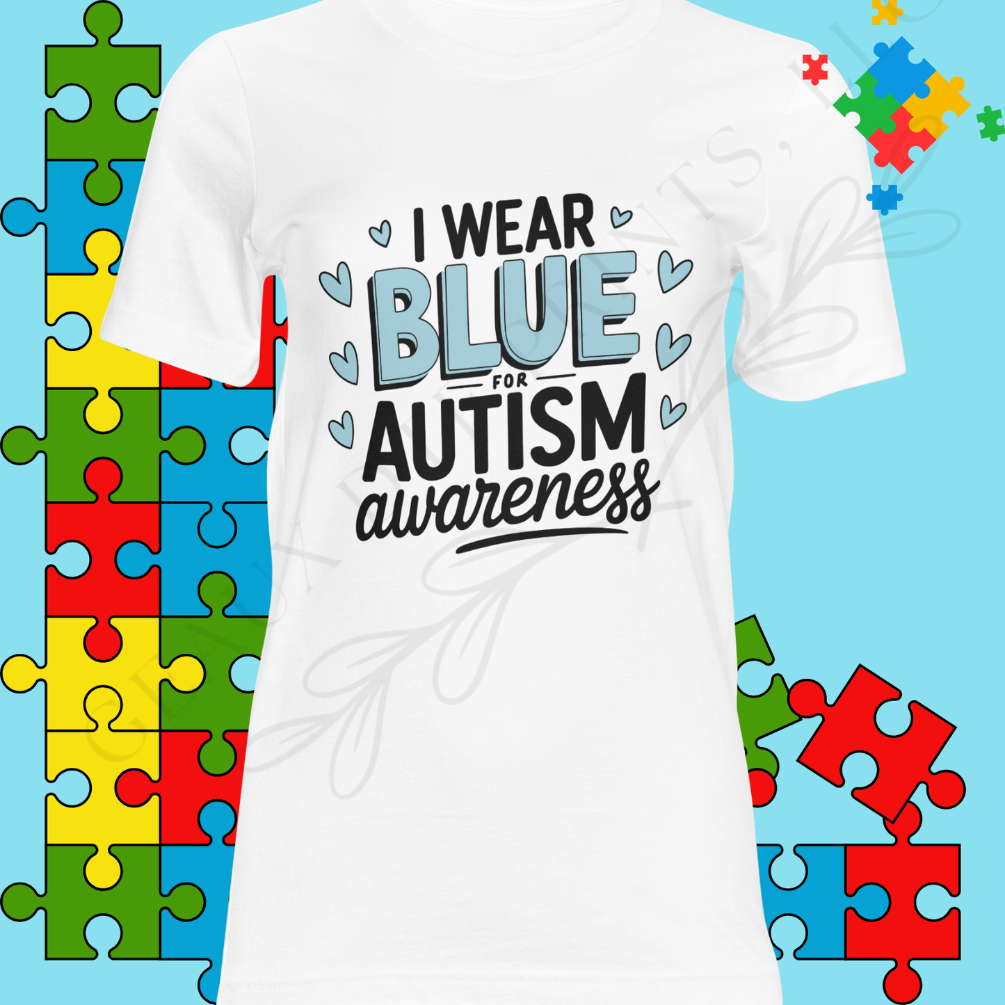 I Wear Blue Autism Awareness DTF Single Print
