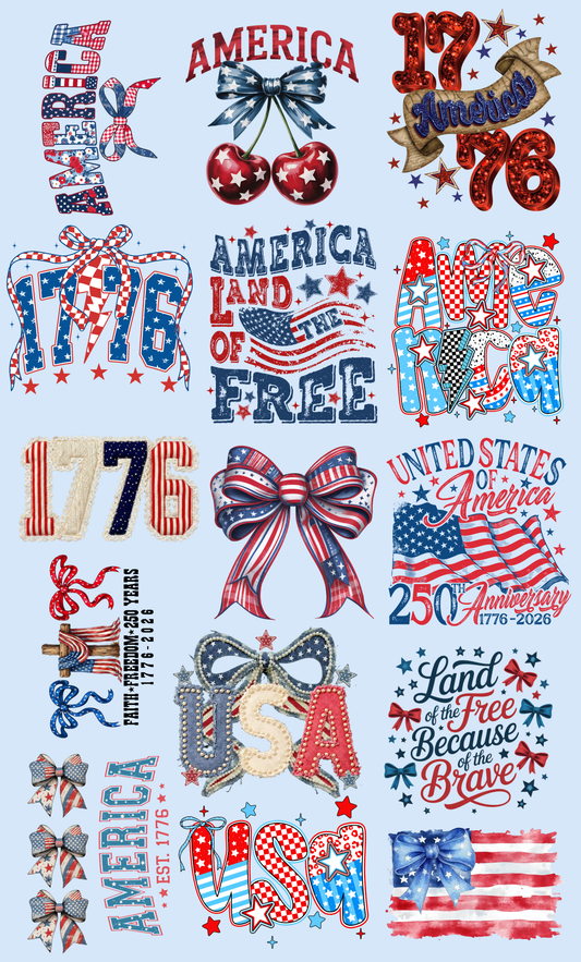 Red, White & Blue Gang Sheet