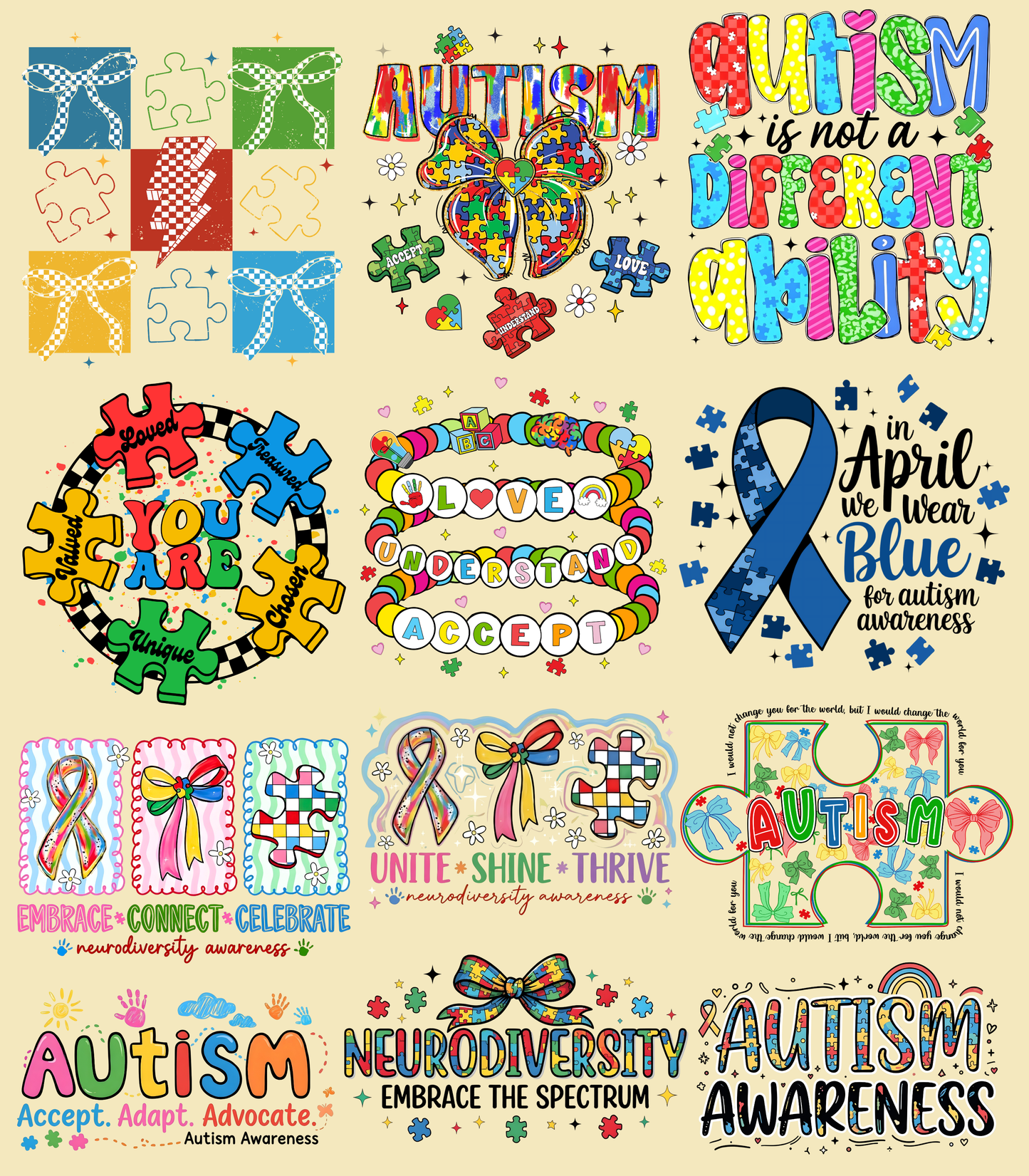 Autism/Neurodiversity Gang Sheet