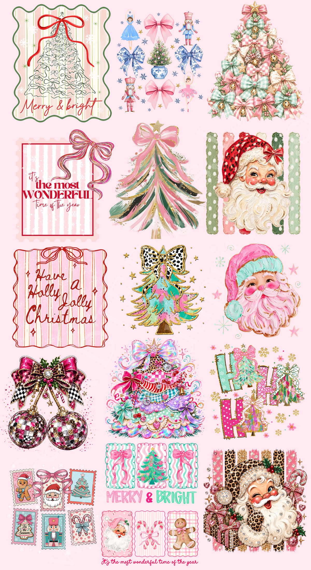 Pink Christmas Gang Sheet