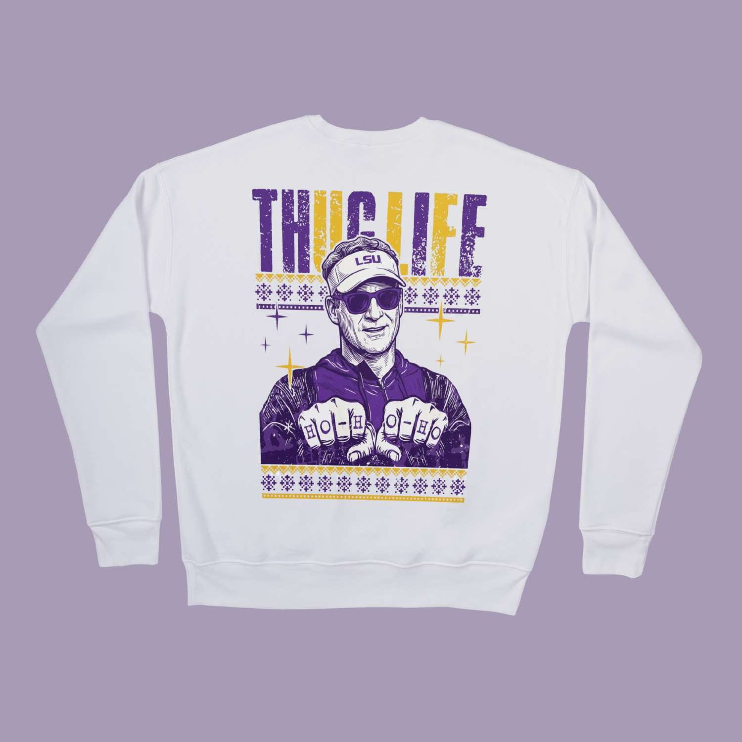 LSU Thug Life Christmas DTF Print