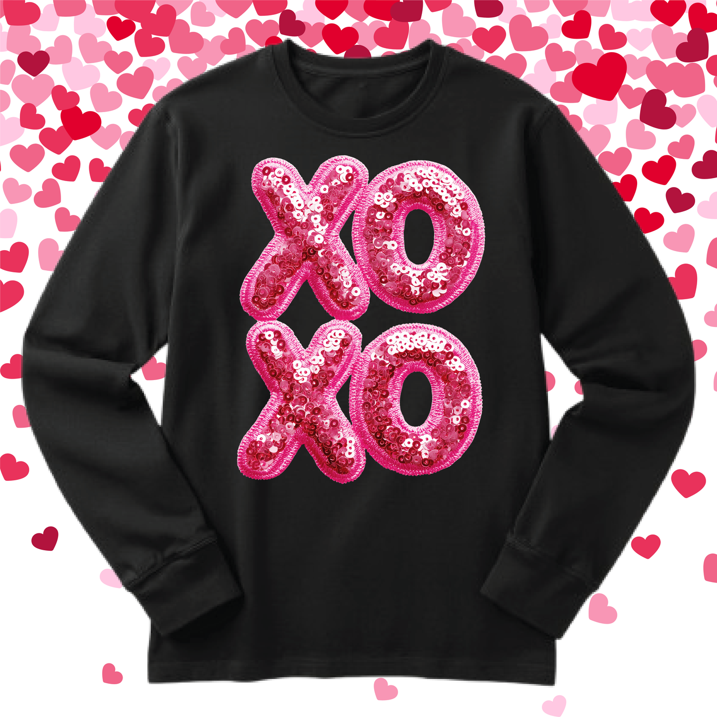 XOXO Sequins Stacked Single DTF Print