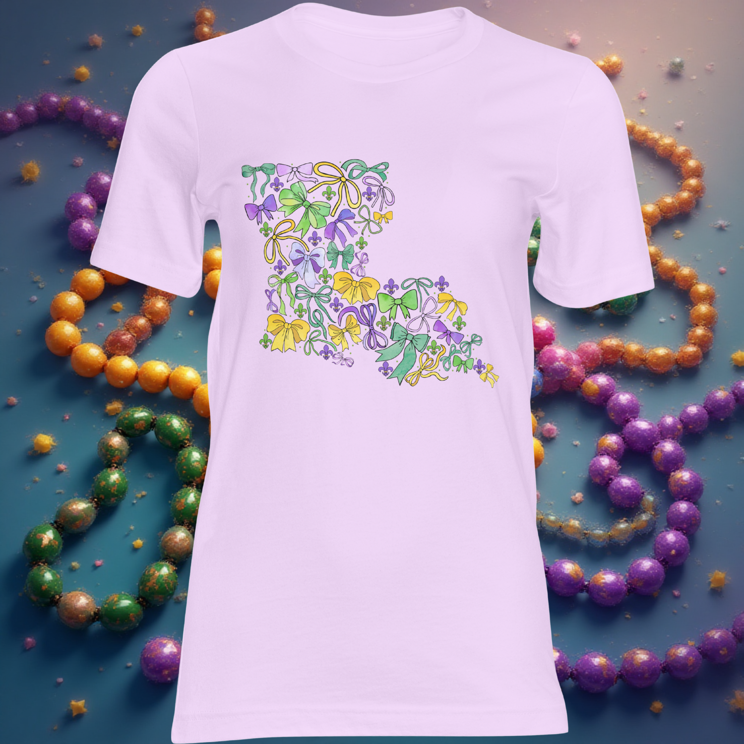 Mardi Gras Louisiana Bows DTF Single Print