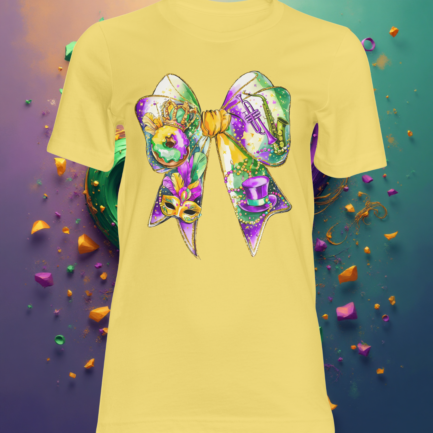 Mardi Gras King Cake Bow DTF Single Print