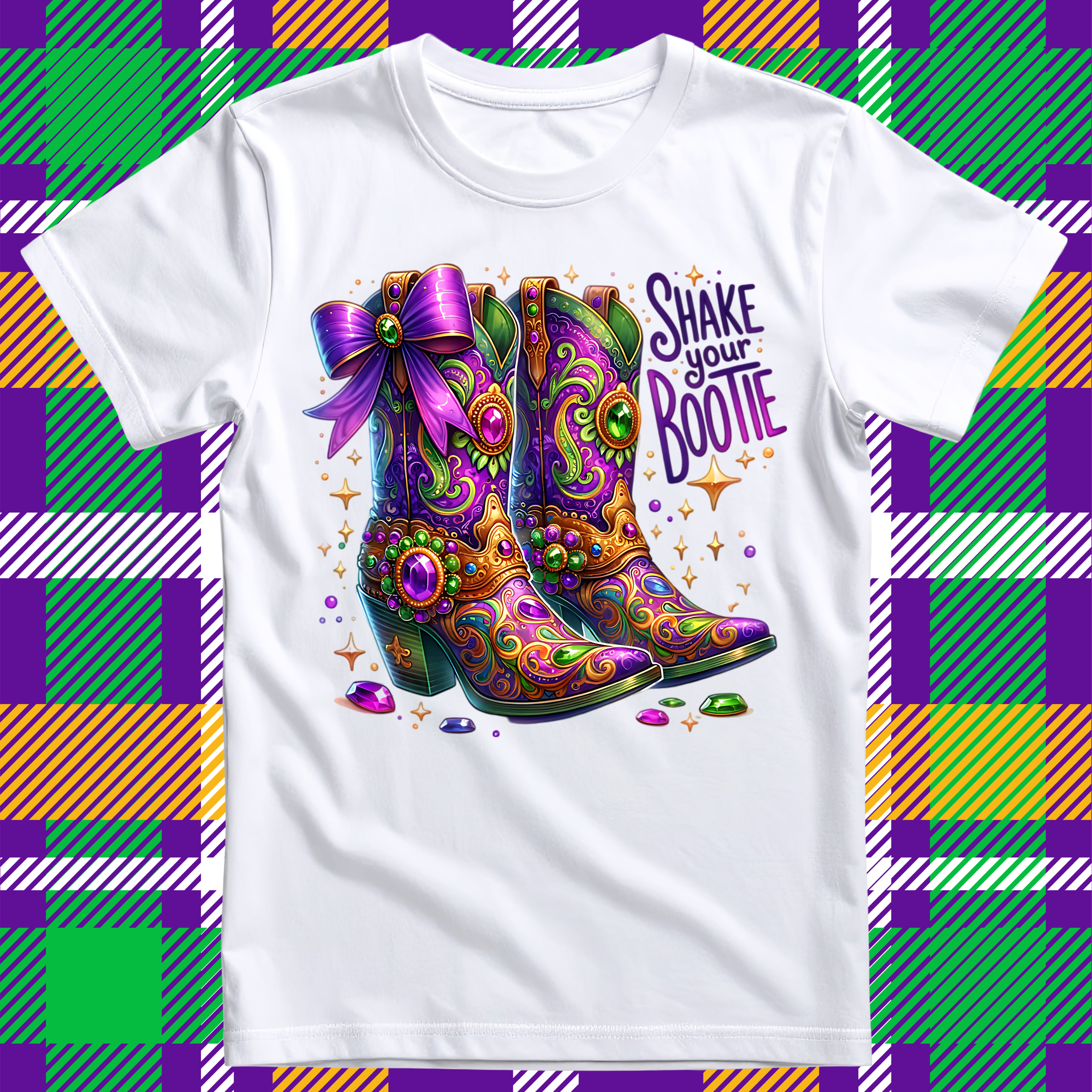 Shake Your Bootie Mardi Gras DTF Single Print