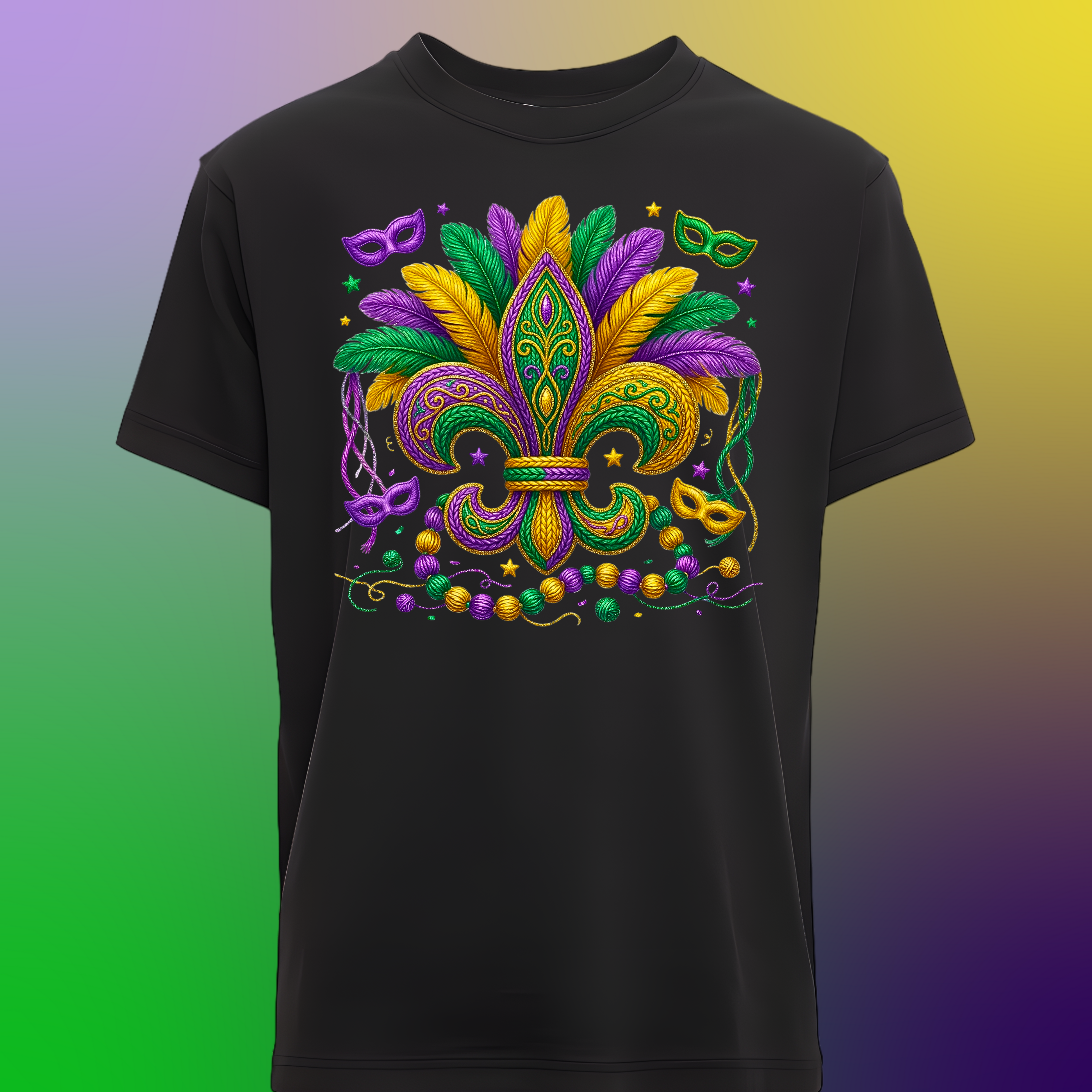 Mardi Gras Faux Yarn DTF Single Print