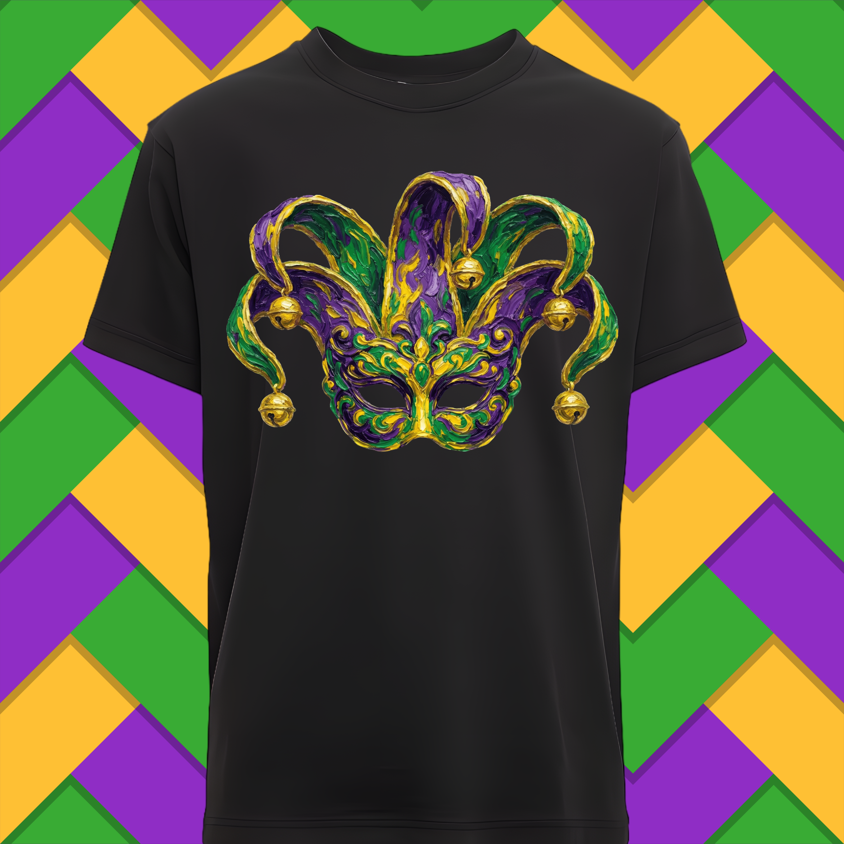 Mardi Gras Mask Brushstroke DTF Single Print