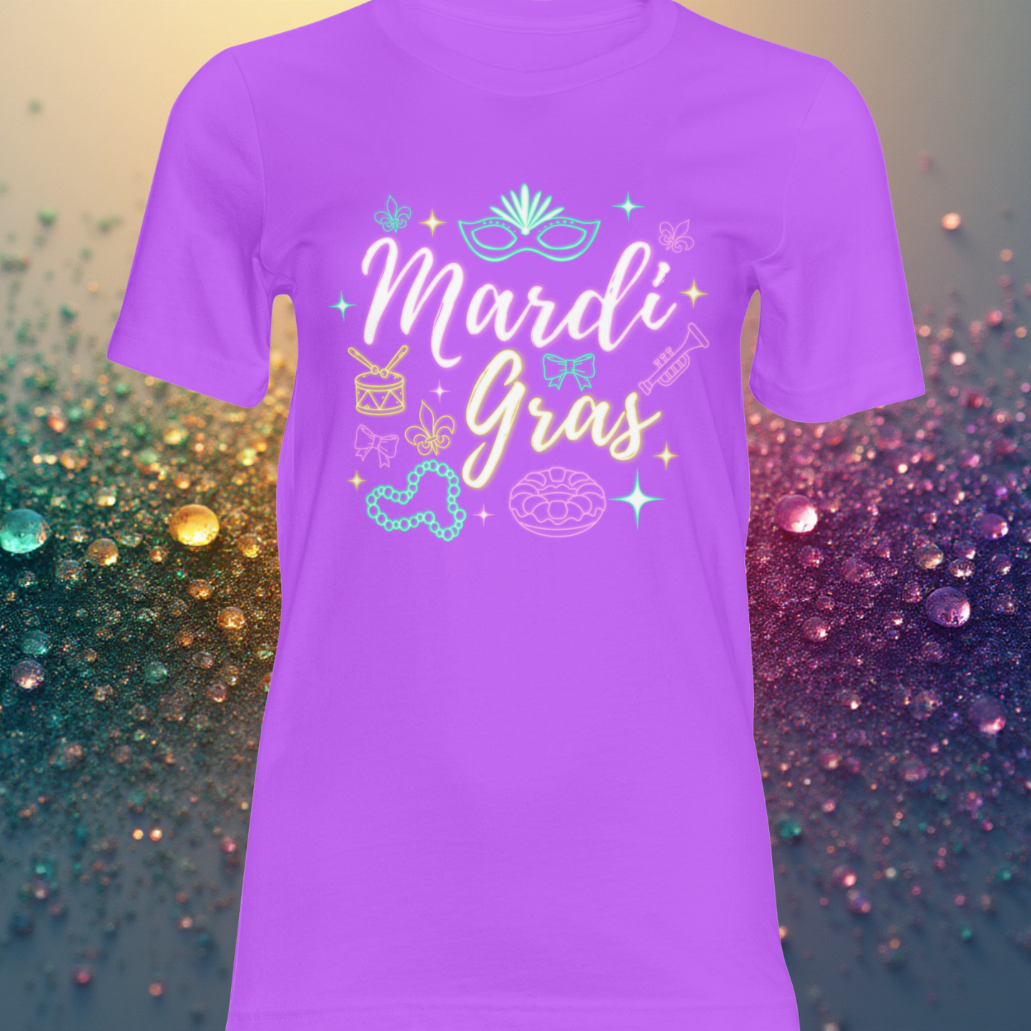 Mardi Gras Glow DTF Single Print