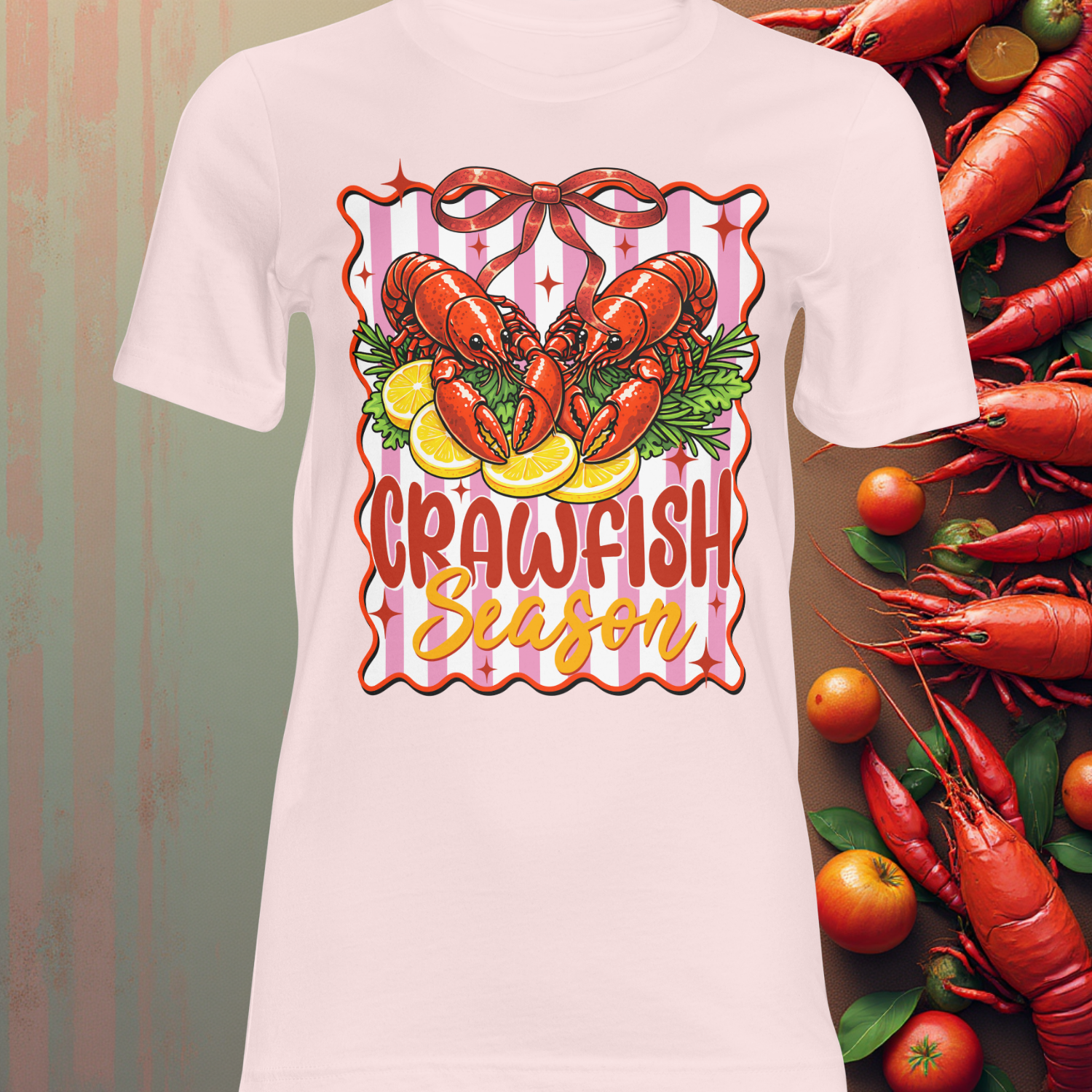 Crawfish Season Stripes DTF Single Print