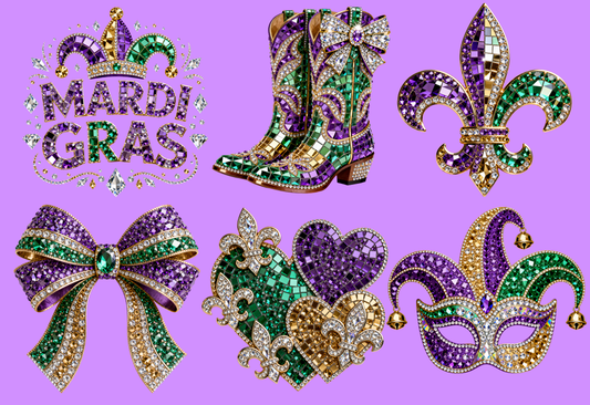 Mardi Gras Rhinestone Gang Sheet