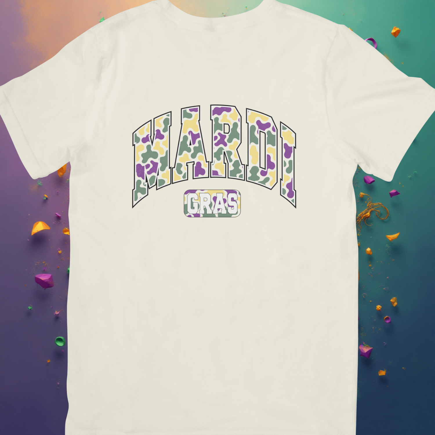 Camo Mardi Gras DTF Single Print