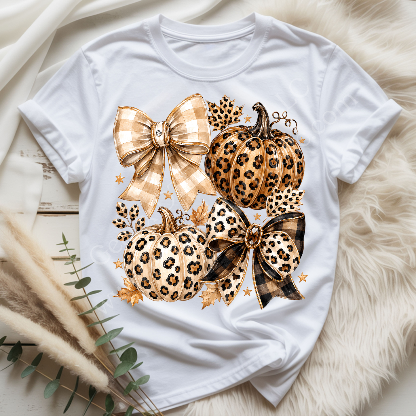 Leopard Pumpkins & Bows DTF Single Print