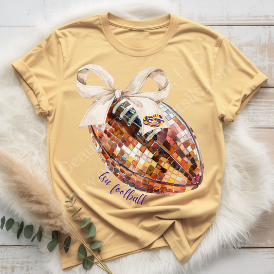 LSU Rhinestone Football DTF Single Print