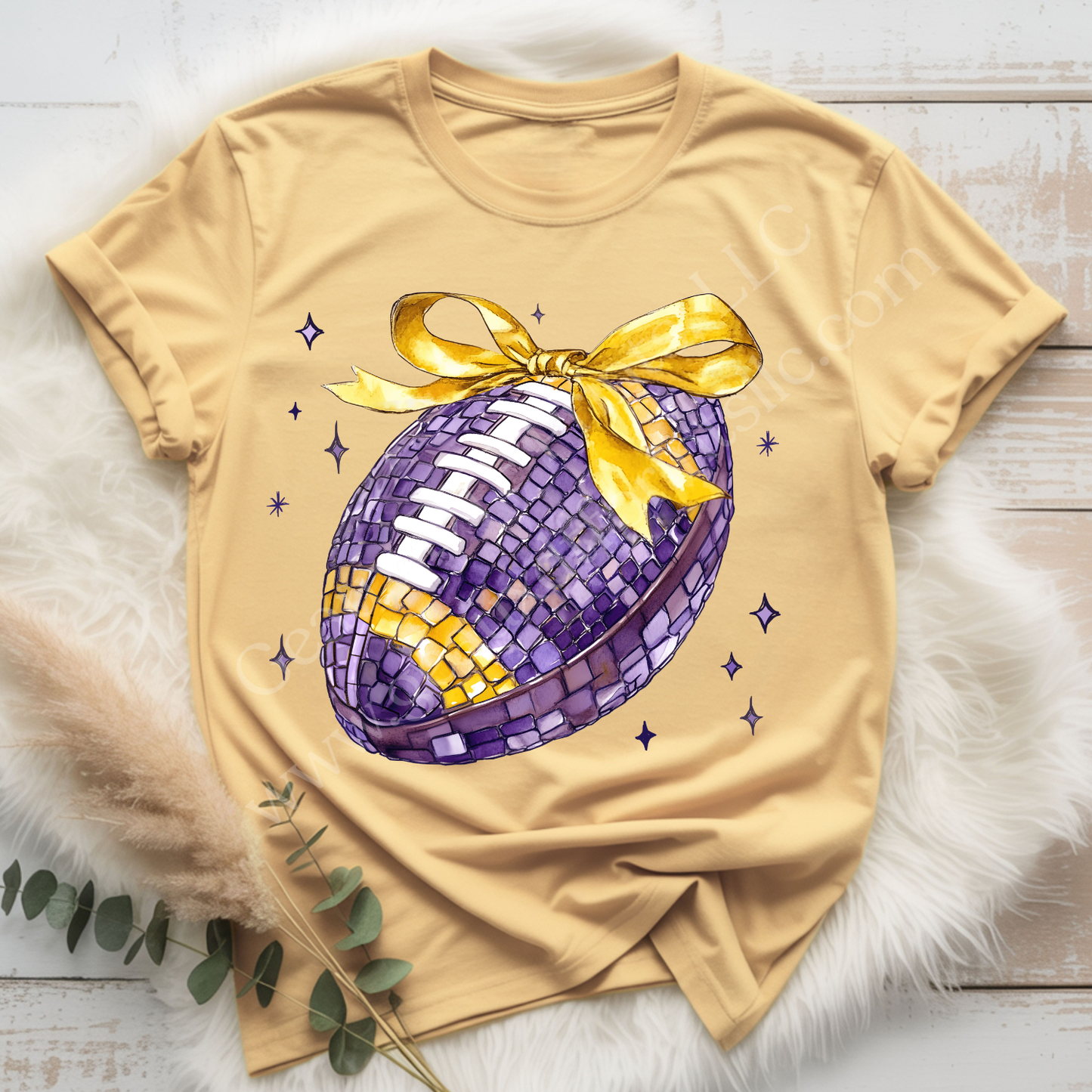 Rhinestone Football DTF Single Print