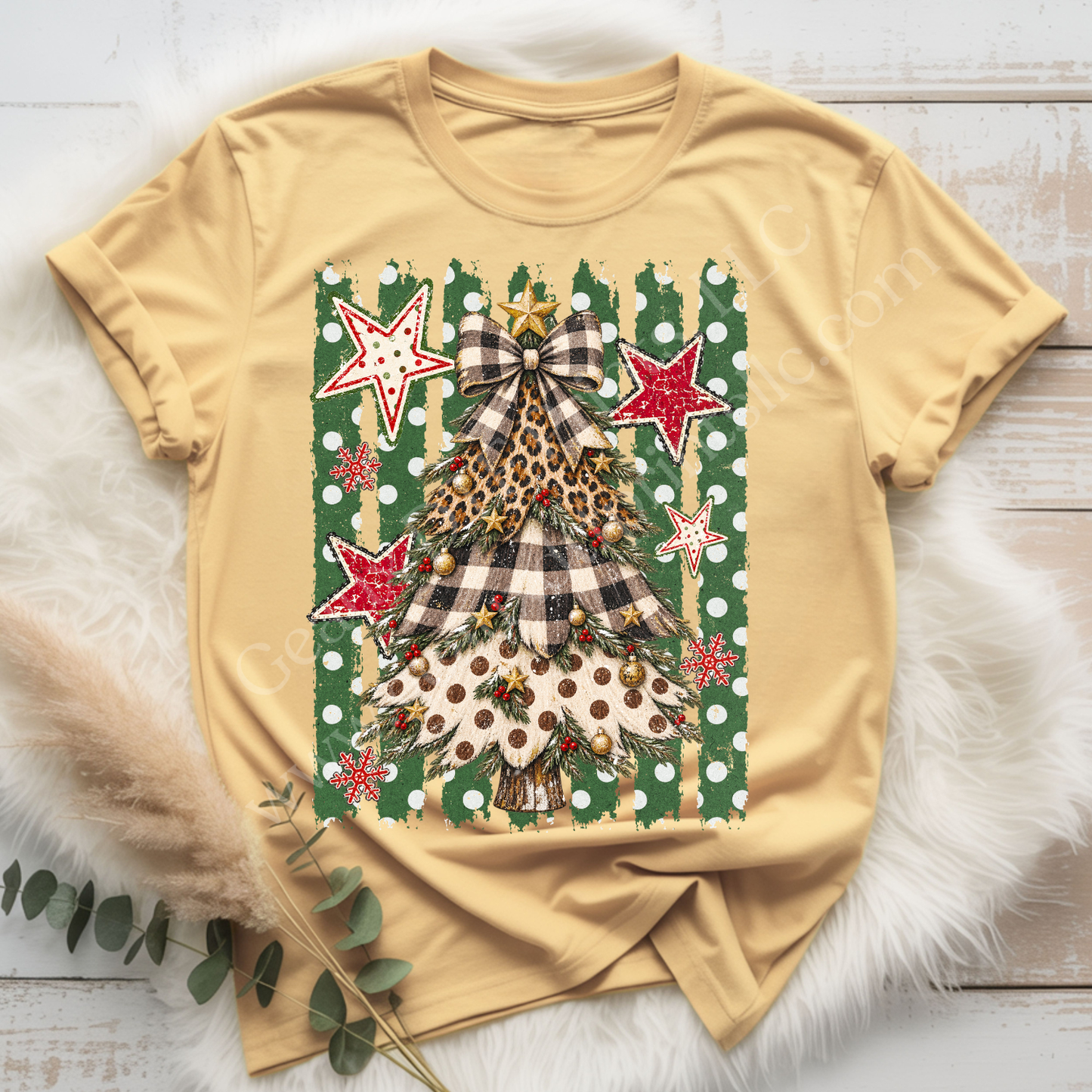Christmas Tree Stripes DTF Single Print