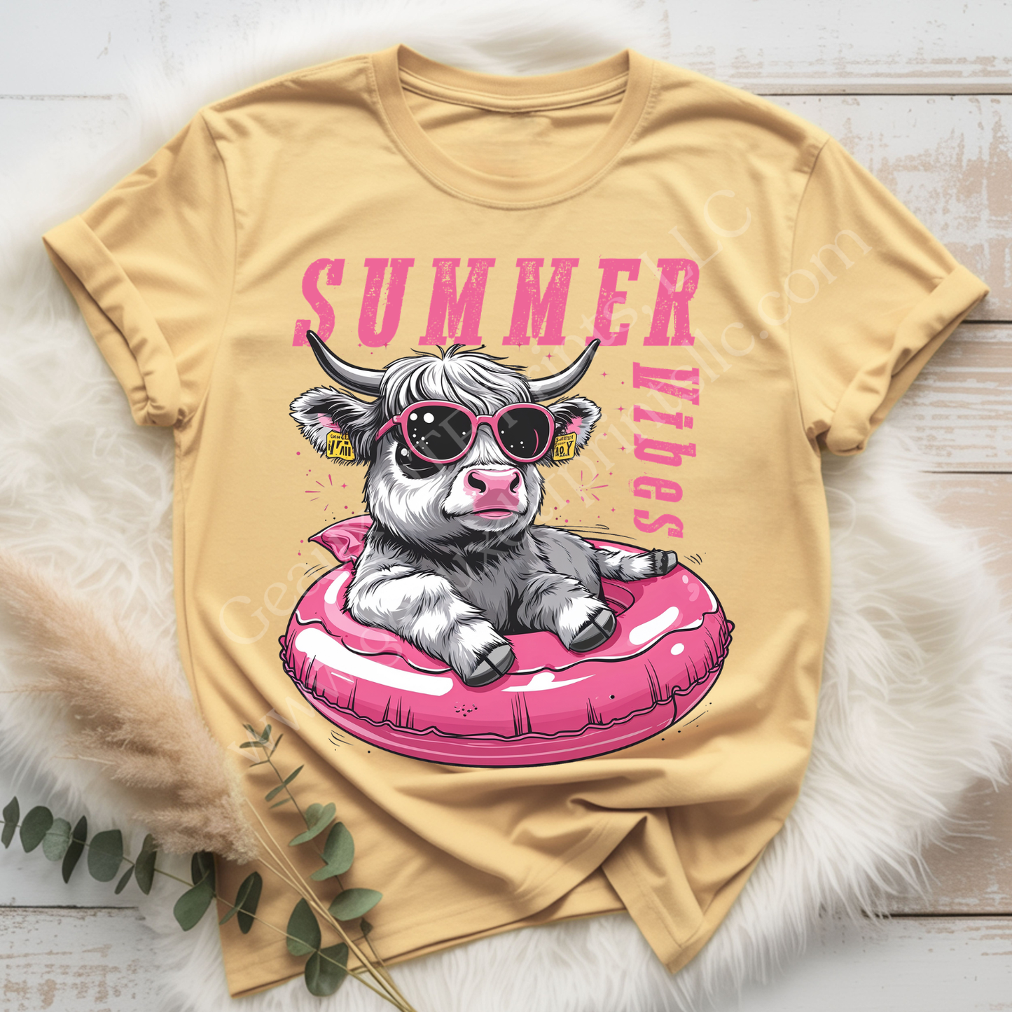 Summer Vibes Cow DTF Single Print